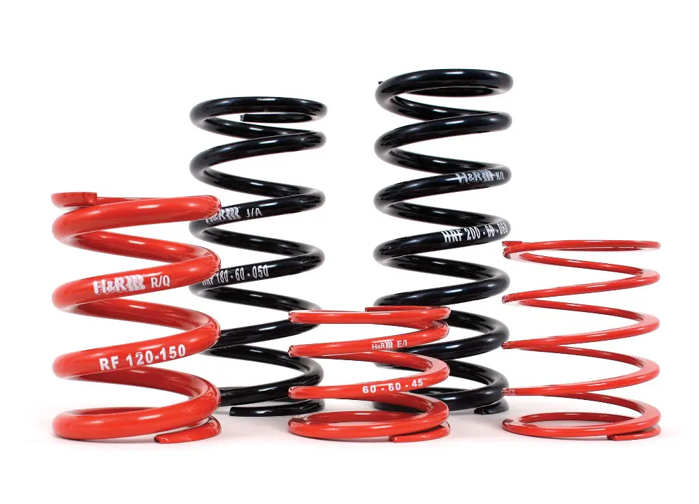Ověřený H&R formulová pružina s vnitřním průměrem 36 mm, délka 45 mm, tuhost 158 N/mm