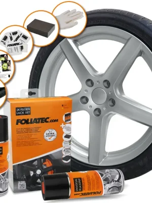 Autentický FOLIATEC sada pro lakování alu kol, barva stříbrná metalická
