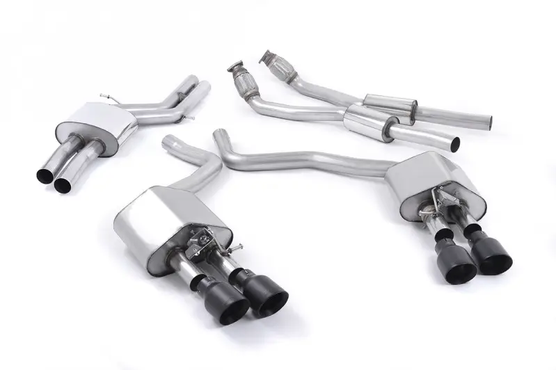 Milltek sport ValveSonic výfukový systém cat-back s rezonátorem (tišší) pro Audi S6 4.0 TFSI C7 quattro 2012-2018, leštěné koncovky, typ koncovek GT-100 černé Autentický