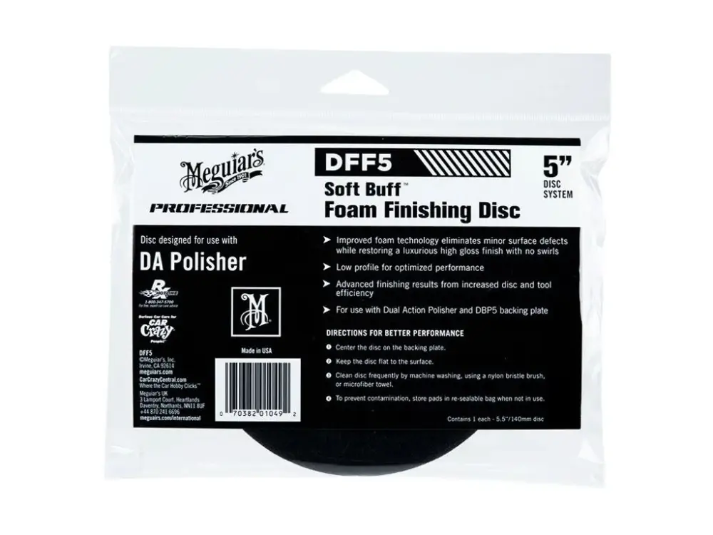 Meguiar's Soft Buff Foam Finishing Disc 5" - finišovací a voskovací kotouč pro DA leštičku (měkký), 5palcový Cenová Bomba